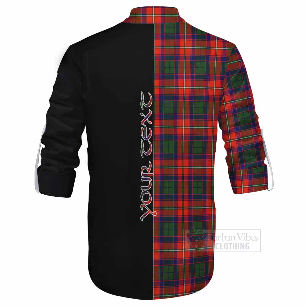 Tartan Vibes Clothing Wauchope Tartan Ghillie Kilt Shirt with Family Crest and Half Of Me Style