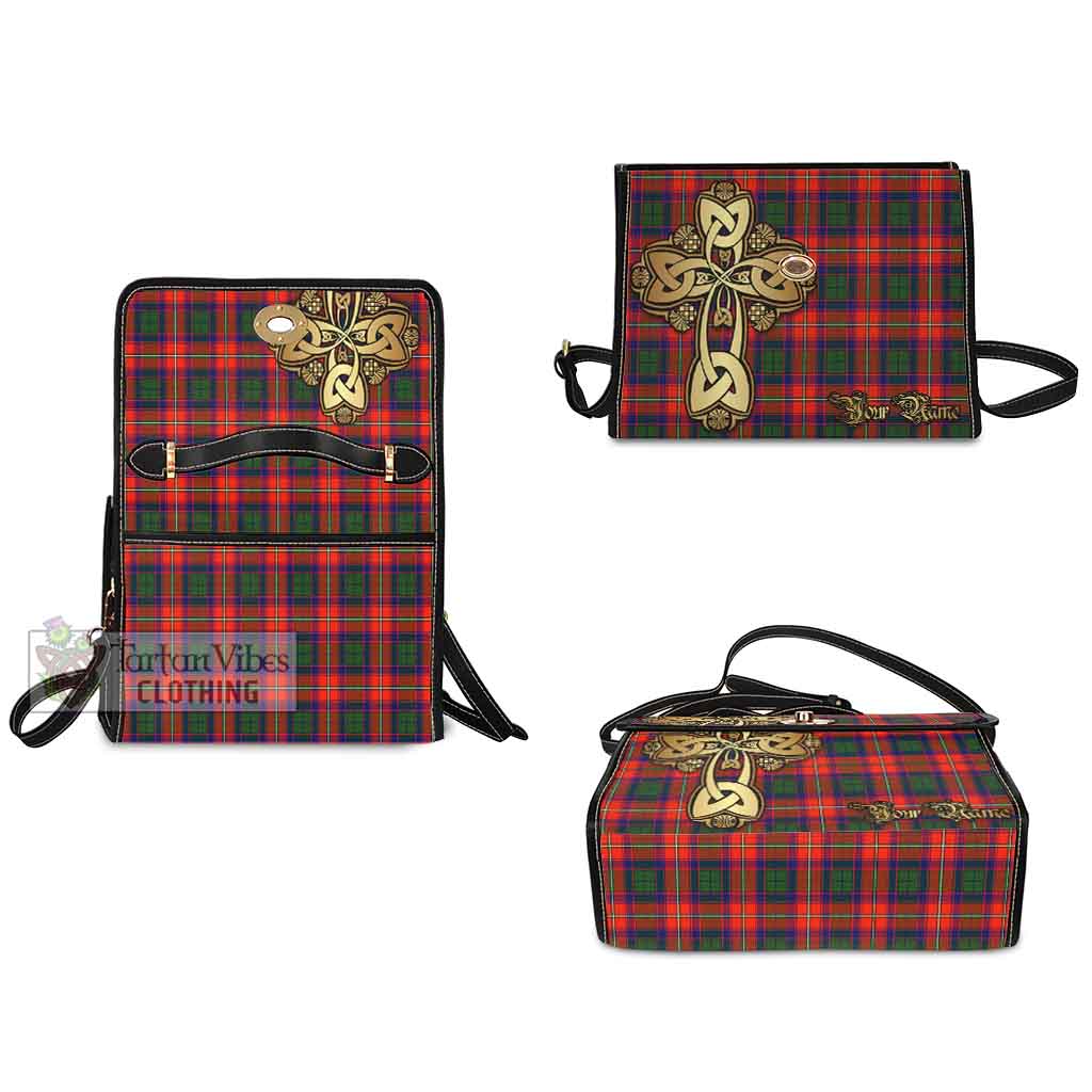 Tartan Vibes Clothing Wauchope Tartan Waterproof Canvas Bag Golden Thistle Celtic Cross Style