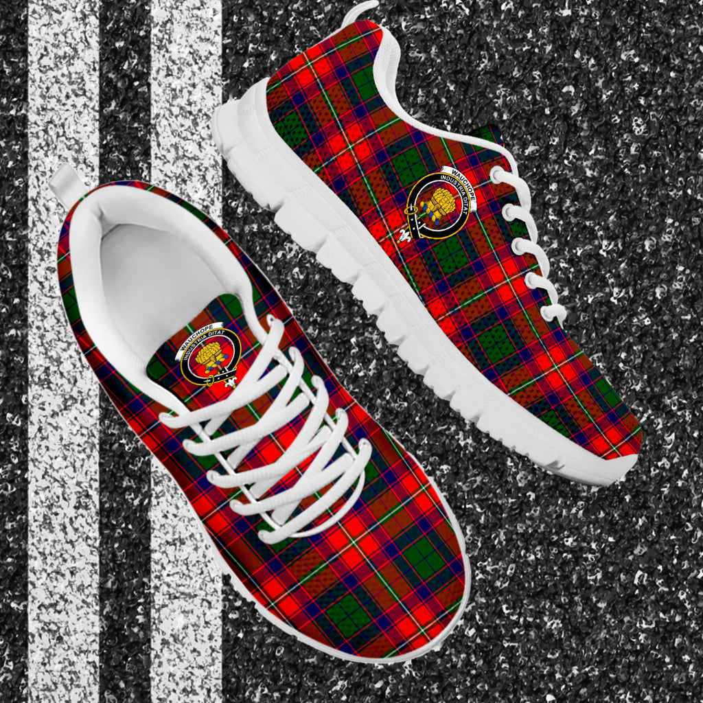 Wauchope Tartan Sneakers with Family Crest - Tartan Vibes Clothing