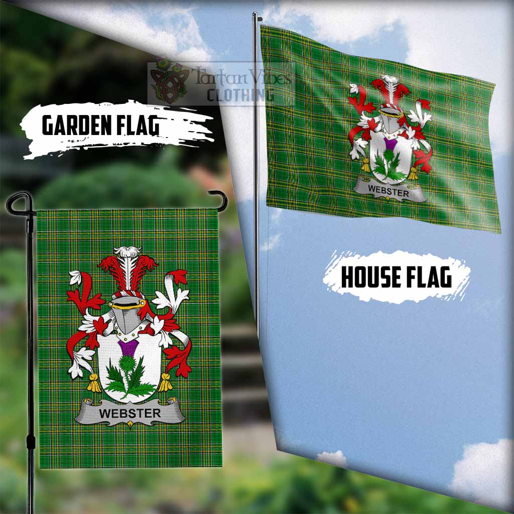 Tartan Vibes Clothing Webster Irish Clan Flag with Coat of Arms