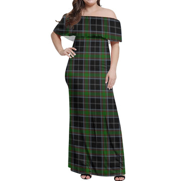 Webster Tartan Off Shoulder Long Dress