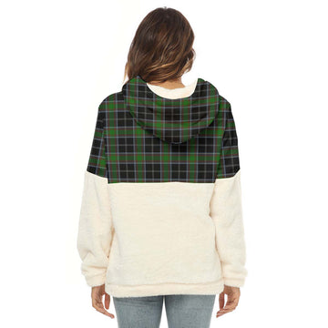 Webster Tartan Women's Borg Fleece Hoodie With Half Zip