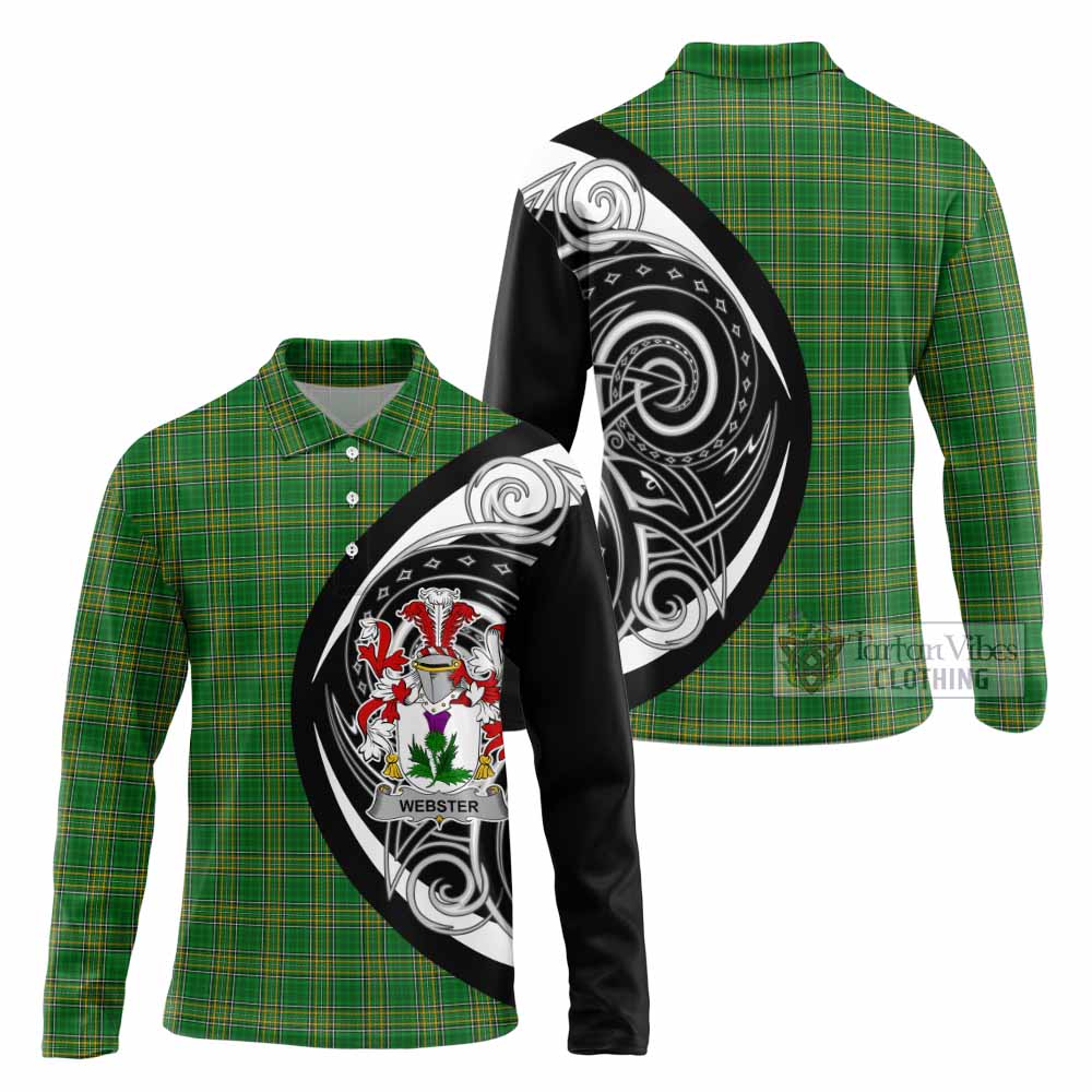 Webster Irish Clan Long Sleeve Polo Shirt Celtic Circle Style - Tartan Vibes Clothing