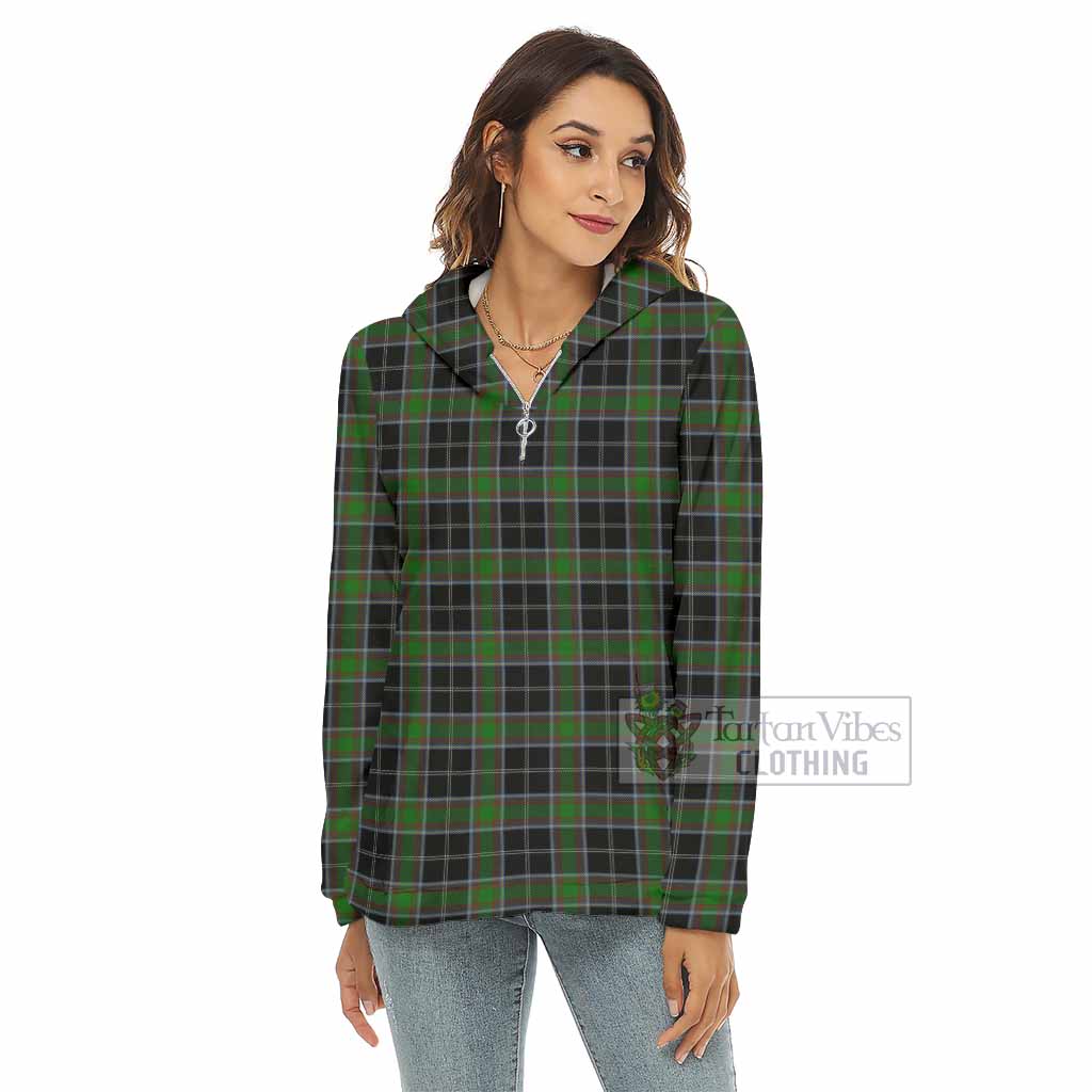 Webster Tartan Women's Borg Fleece Hoodie with Half Zip - Tartan Vibes Clothing