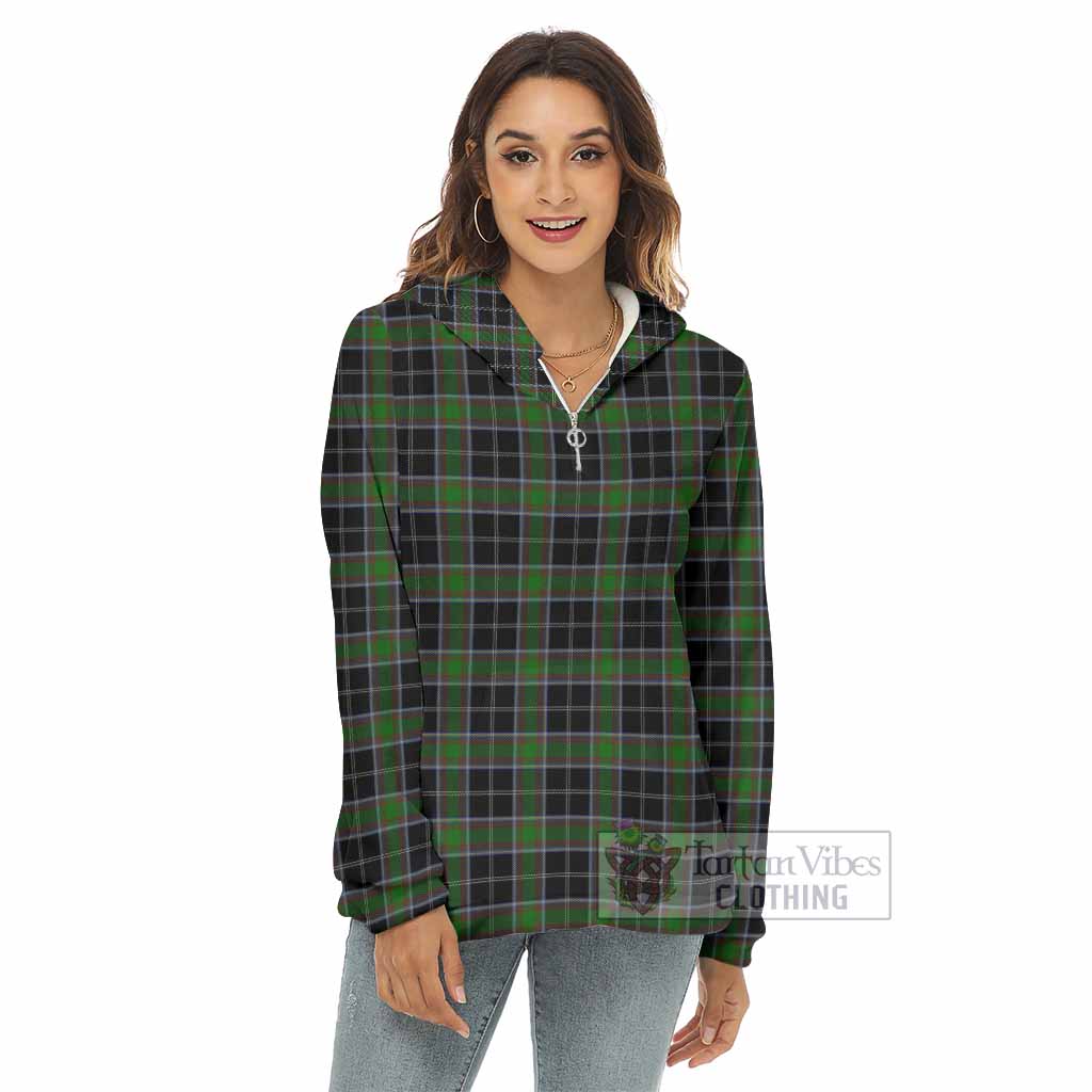 Webster Tartan Women's Borg Fleece Hoodie with Half Zip - Tartan Vibes Clothing