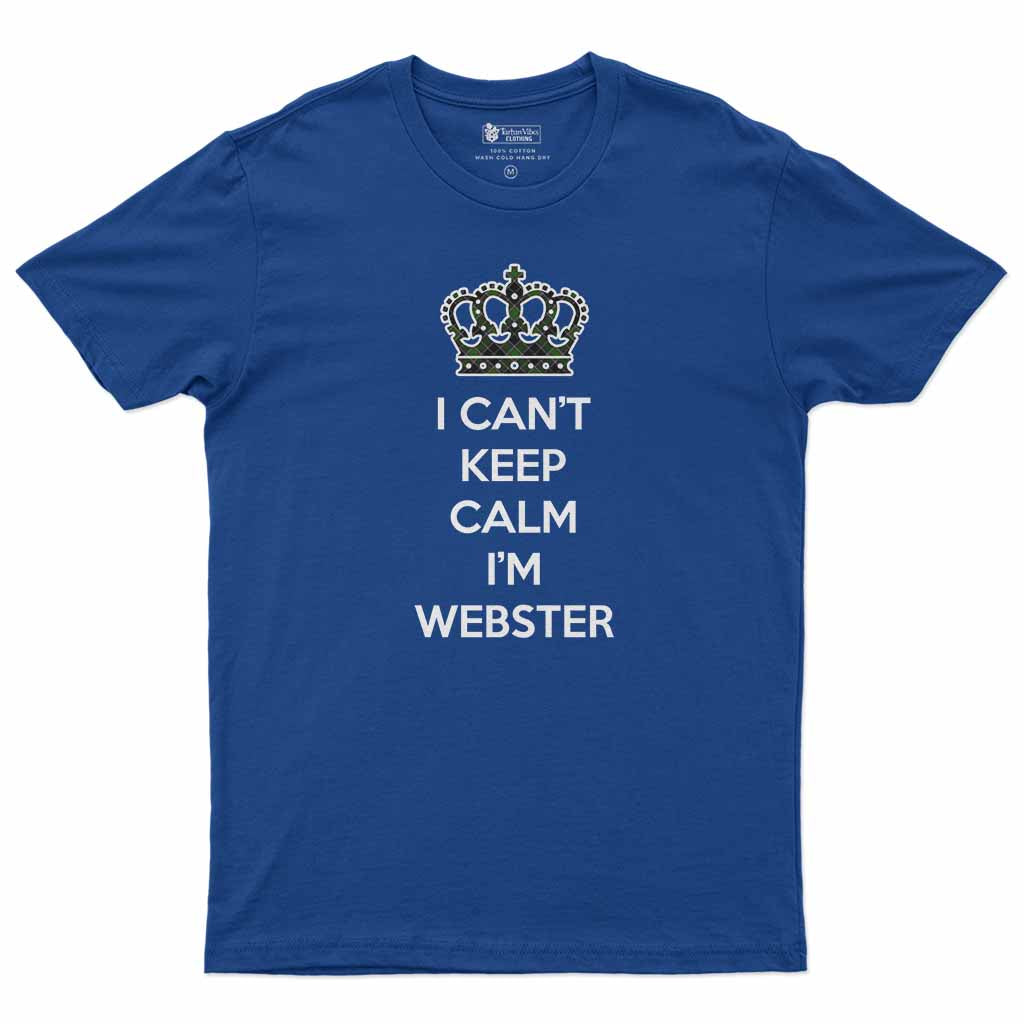 Webster Can't Keep Calm T-Shirt Royal Blue - Tartan Vibes Clothing