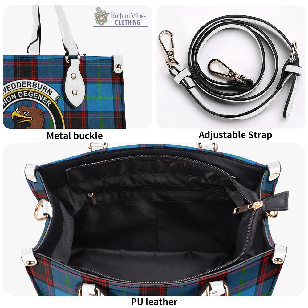 Tartan Vibes Clothing Wedderburn Tartan Luxury Leather Handbags with Family Crest