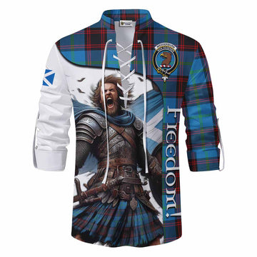 Wedderburn Crest Tartan Ghillie Kilt Shirt Inspired by the Freedom of Scottish Warrior