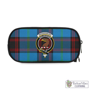 Wedderburn Tartan Pen and Pencil Case with Family Crest