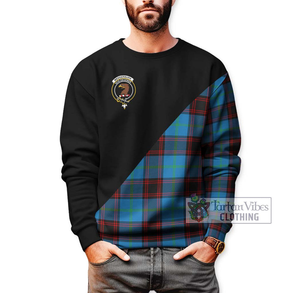 Wedderburn Tartan Sweatshirt with Family Crest and Military Logo Style Unisex - Tartanvibesclothing Shop