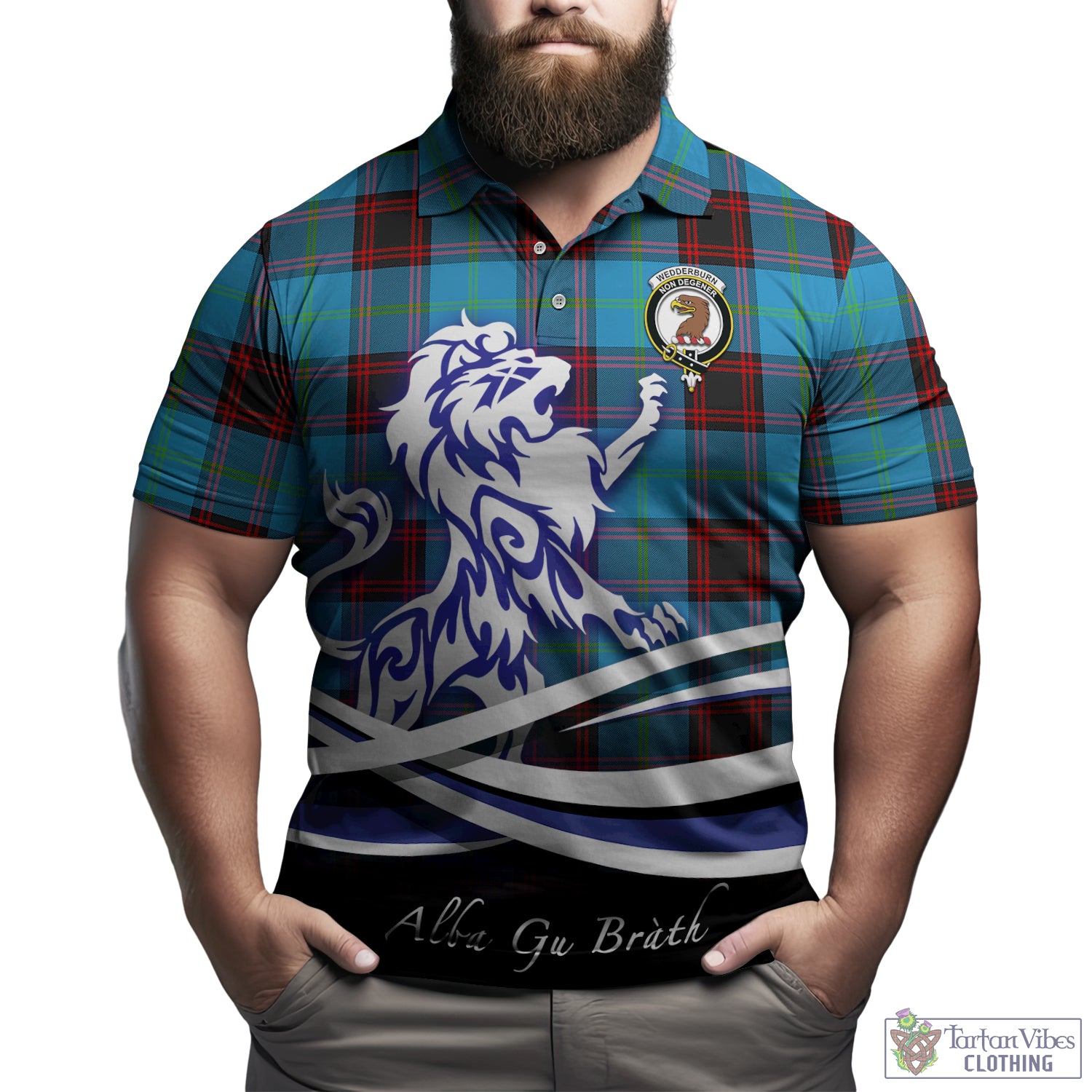 wedderburn-tartan-polo-shirt-with-alba-gu-brath-regal-lion-emblem