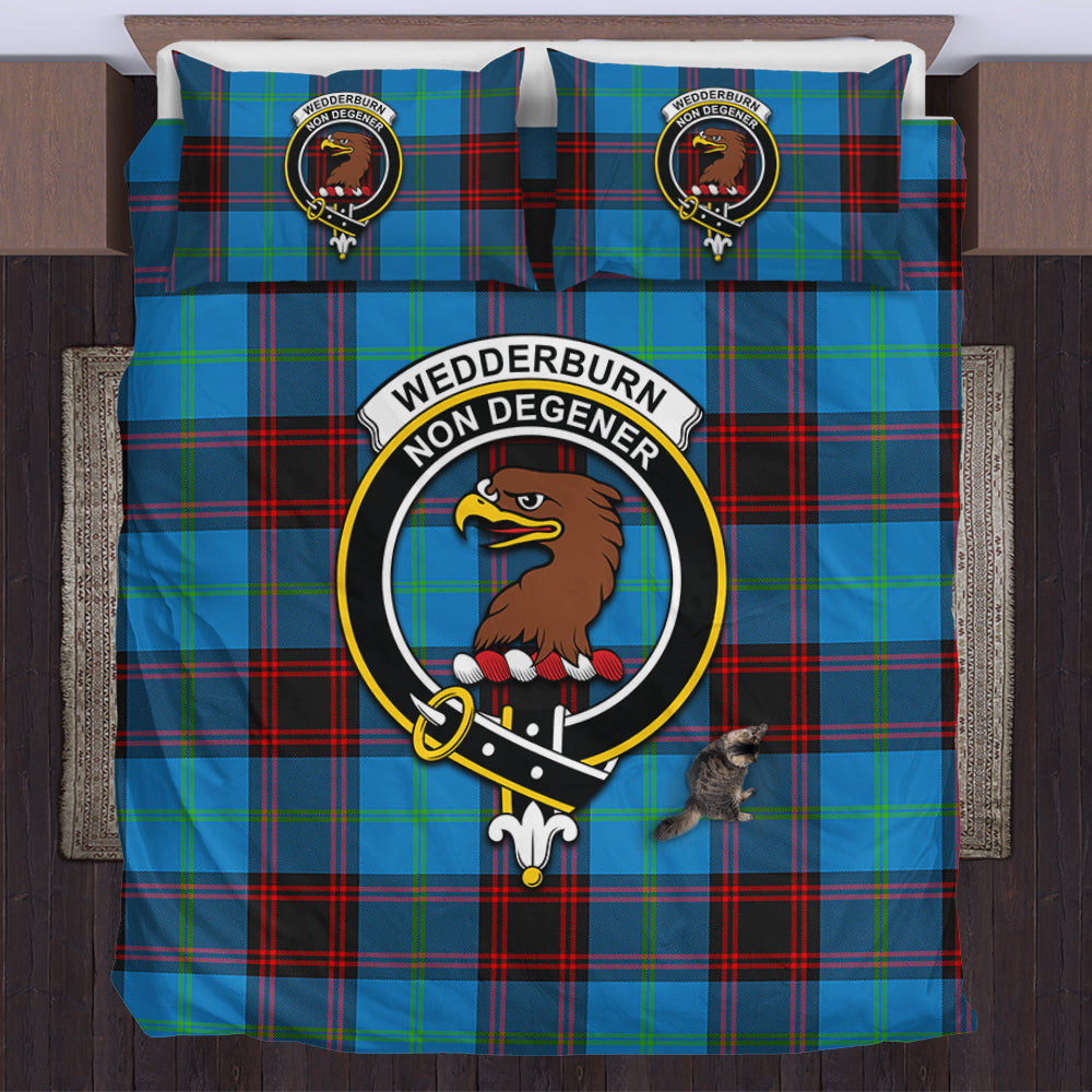 Wedderburn Tartan Bedding Set with Family Crest UK Bedding Set - Tartan Vibes Clothing