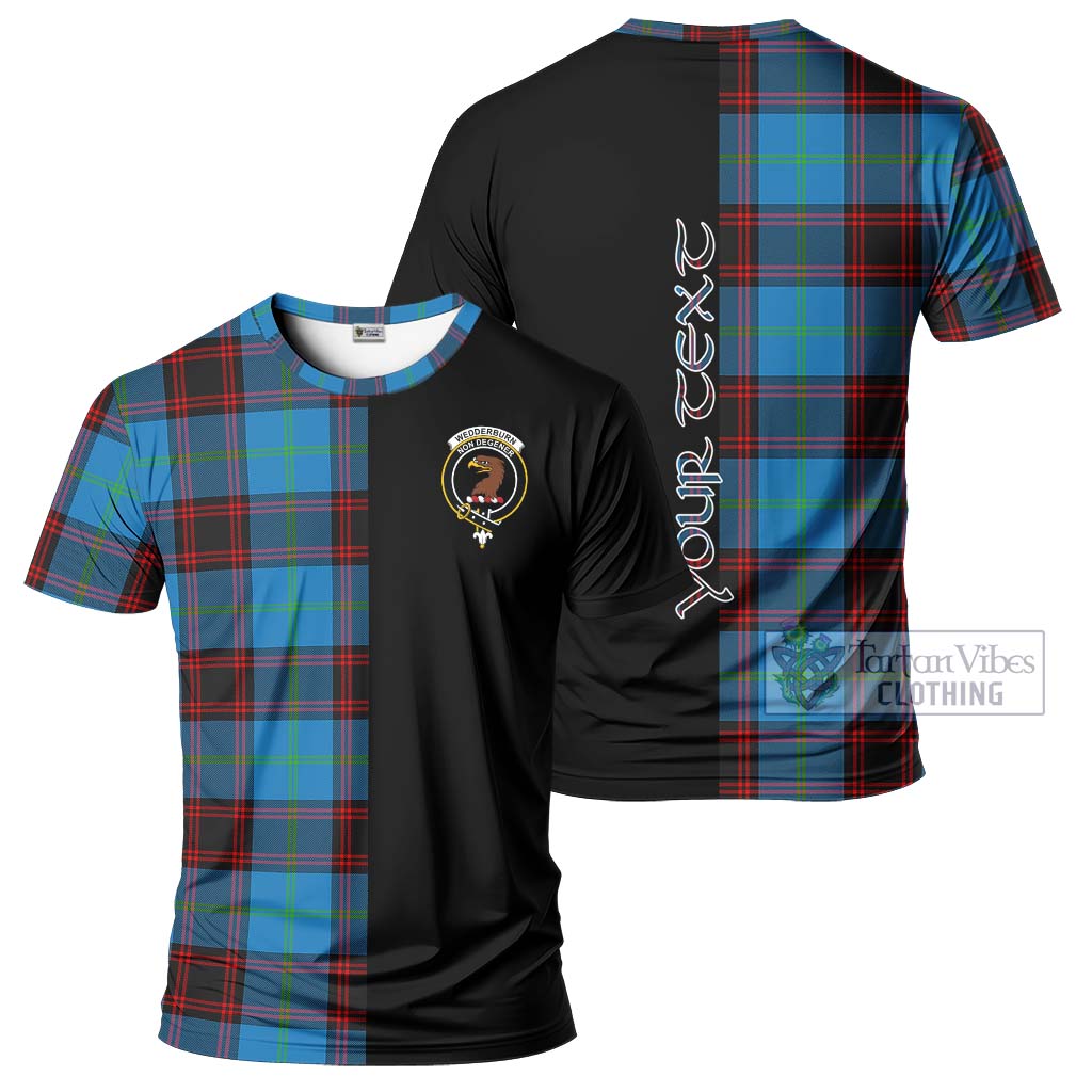 Tartan Vibes Clothing Wedderburn Tartan T-Shirt with Family Crest and Half Of Me Style