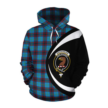 Wedderburn Tartan Cotton Hoodie with Family Crest Circle Style Pullover Hoodie XS - Tartan Vibes Clothing