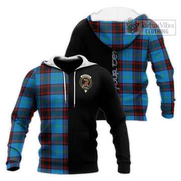 Wedderburn Tartan Knitted Hoodie with Family Crest and Half Of Me Style