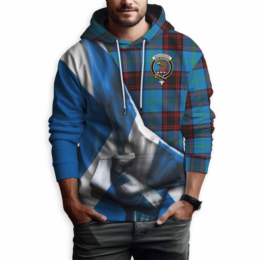 Tartan Vibes Clothing Wedderburn Tartan Hoodie with Family Crest Scotland Patriotic Style