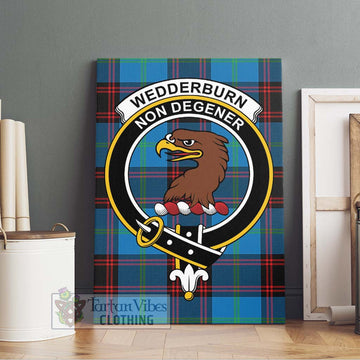 Wedderburn Tartan Canvas Print Wall Art with Family Crest