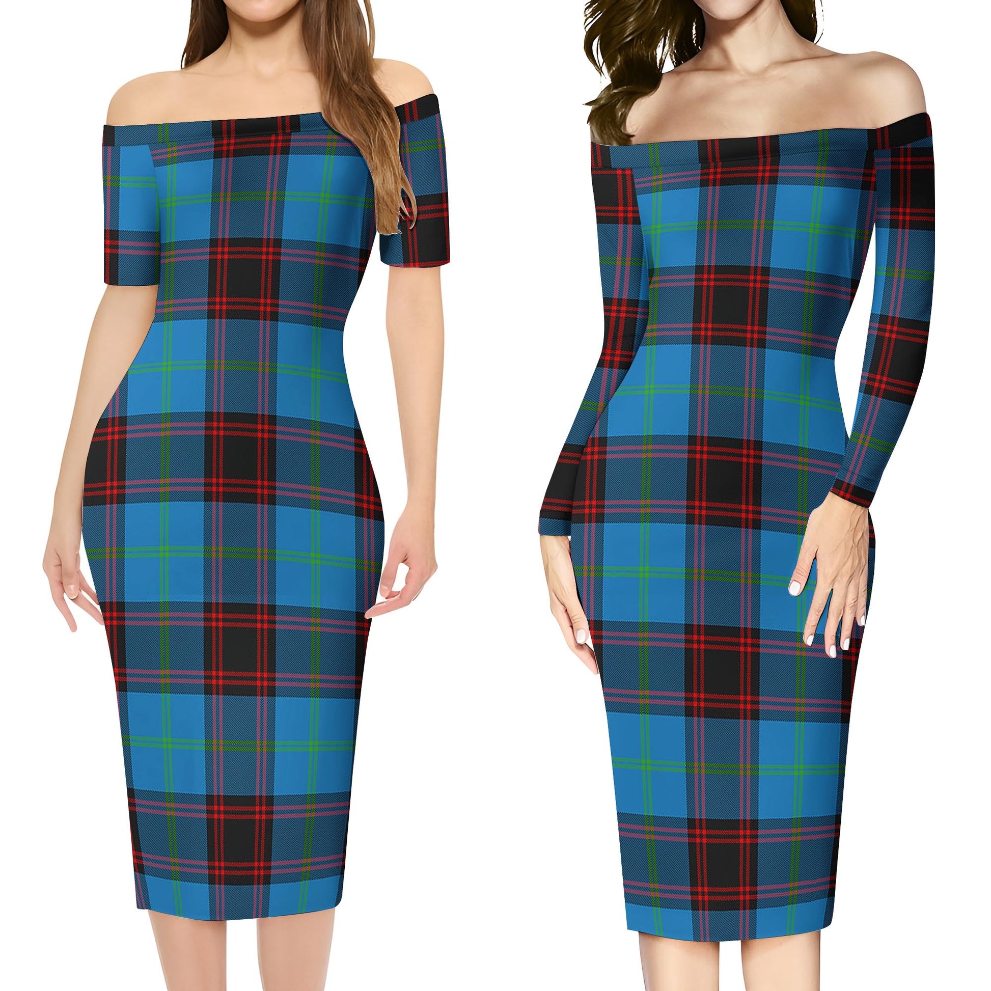 Wedderburn Tartan Off Shoulder Lady Dress Women's Dress - Tartanvibesclothing