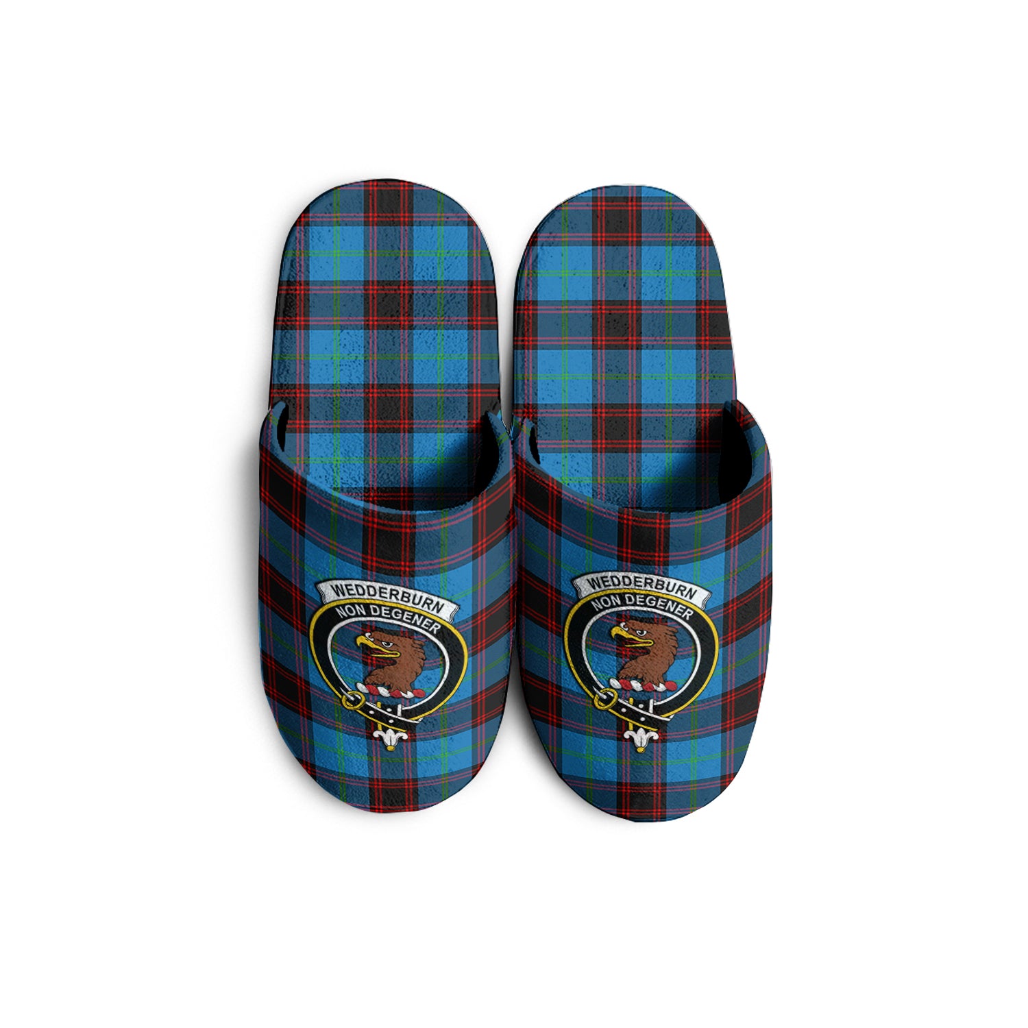 Wedderburn Tartan Home Slippers with Family Crest KIDS - Tartan Vibes Clothing