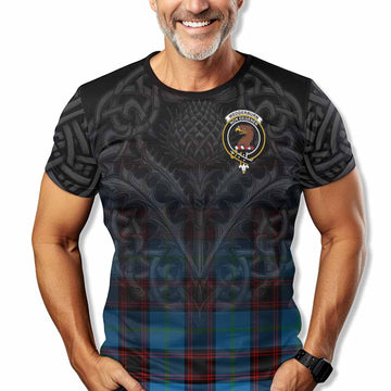 Wedderburn Tartan T-Shirt with Family Crest Celtic Thistle Vibes