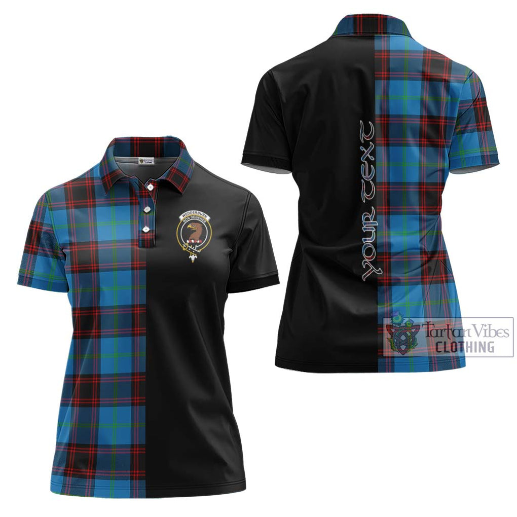 Wedderburn Tartan Women's Polo Shirt with Family Crest and Half Of Me Style Women - Tartanvibesclothing Shop