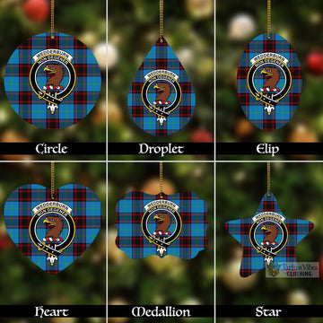 Wedderburn Tartan Christmas Aluminium Ornament with Family Crest