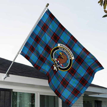 Wedderburn Tartan House Flag with Family Crest