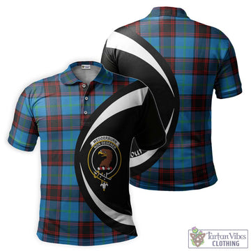 Wedderburn Tartan Men's Polo Shirt with Family Crest Circle Style