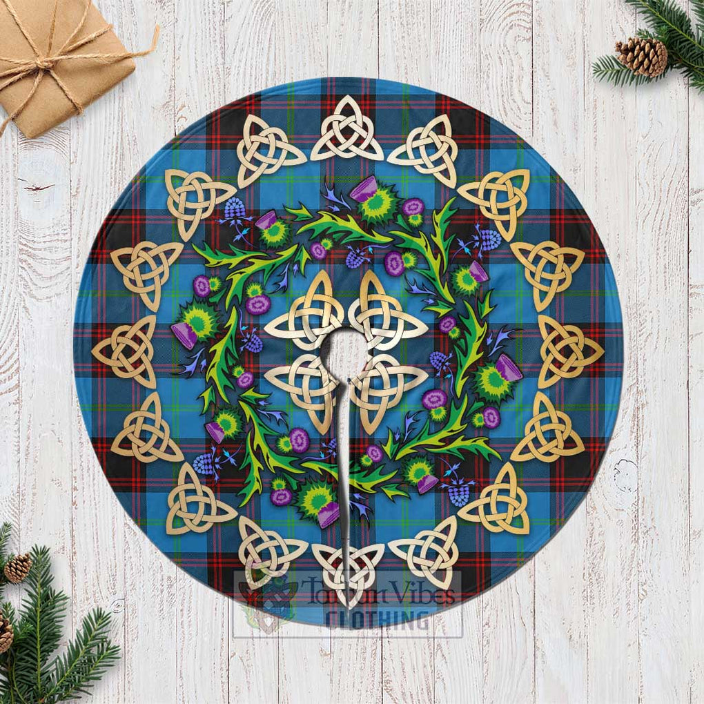 Wedderburn Tartan Christmas Tree Skirt with Thistle Celtic Knot Style Casual Tree Skirts - Tartan Vibes Clothing