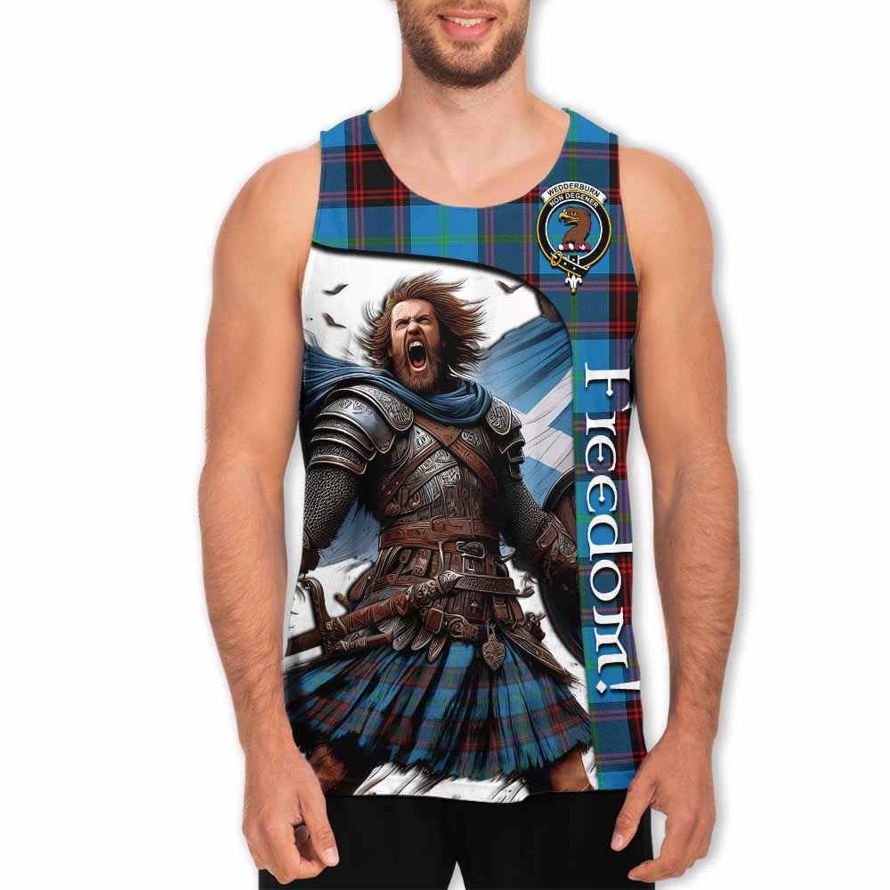 Tartan Vibes Clothing Wedderburn Crest Tartan Men's Tank Top Inspired by the Freedom of Scottish Warrior