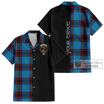 Wedderburn Tartan Short Sleeve Button Shirt with Family Crest and Half Of Me Style