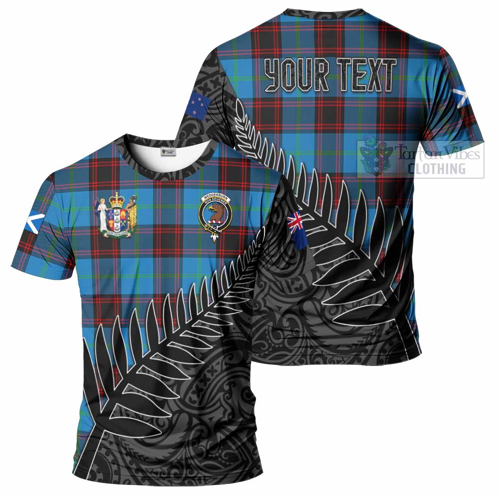 Tartan Vibes Clothing Wedderburn Crest Tartan T-Shirt with New Zealand Silver Fern Half Style