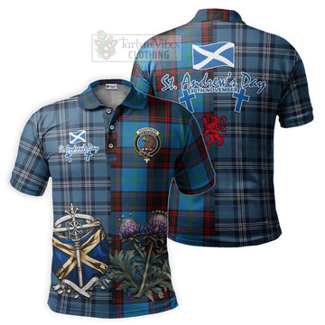 Wedderburn Tartan Polo Shirt Happy St. Andrew's Day Half Tartan Style