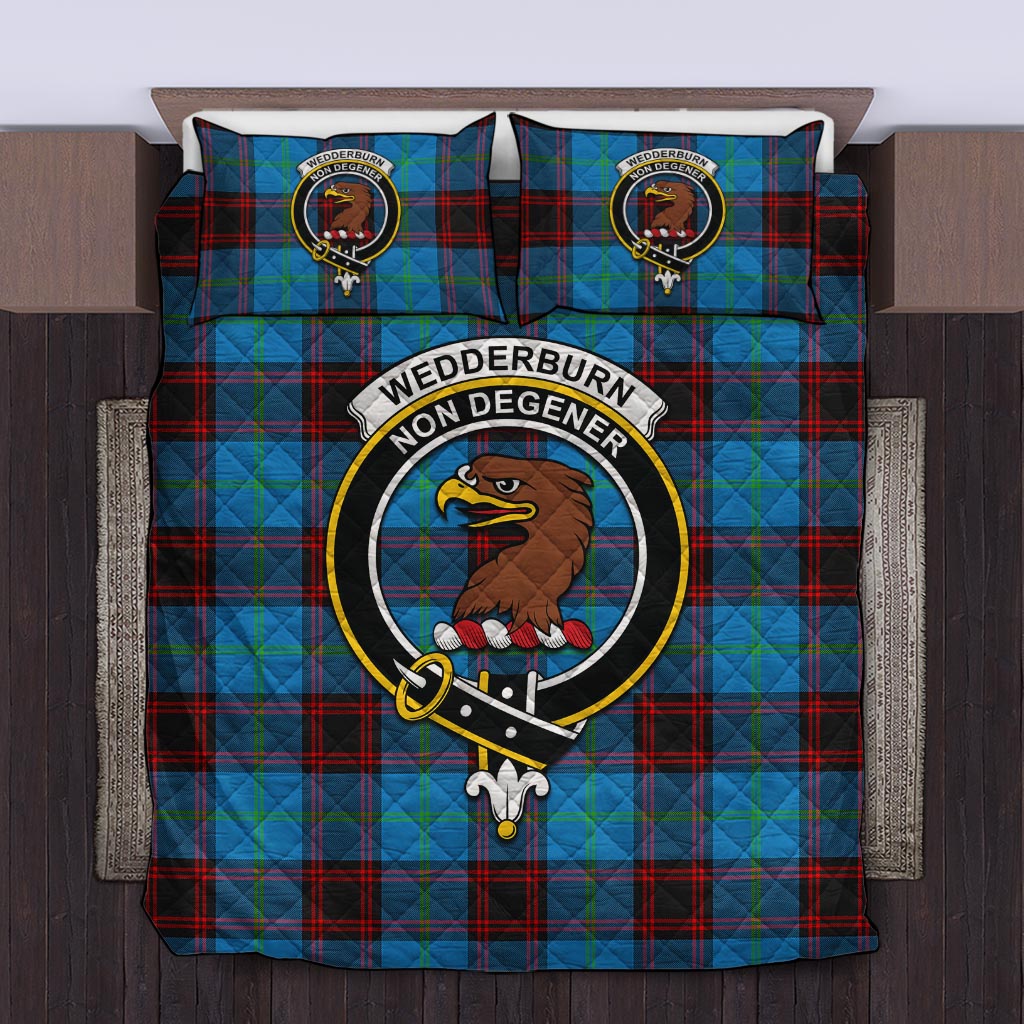 Wedderburn Tartan Quilt Bed Set with Family Crest Twin - Tartan Vibes Clothing