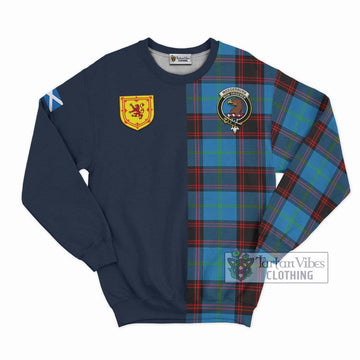 Wedderburn Tartan Sweatshirt Alba with Scottish Lion Royal Arm Half Style