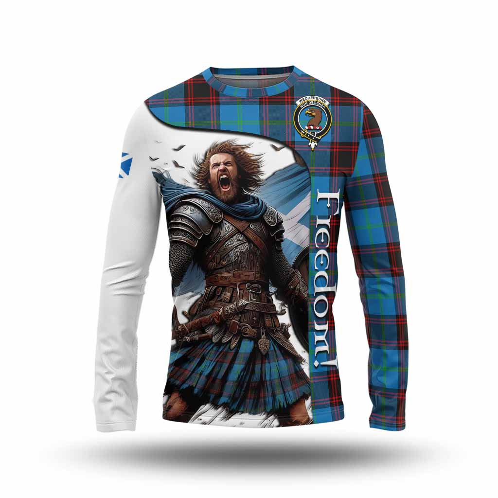 Tartan Vibes Clothing Wedderburn Crest Tartan Long Sleeve T-Shirt Inspired by the Freedom of Scottish Warrior