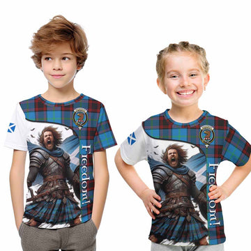 Wedderburn Crest Tartan Kid T-Shirt Inspired by the Freedom of Scottish Warrior