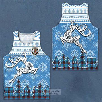 Wedderburn Clan Christmas Men's Tank Top Celtic Reindeer Style Men - Tartan Vibes Clothing
