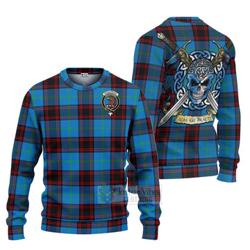 Wedderburn Tartan Ugly Sweater with Family Crest Celtic Skull Style