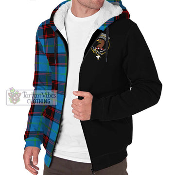 Wedderburn Tartan Sherpa Hoodie with Family Crest and Half Of Me Style