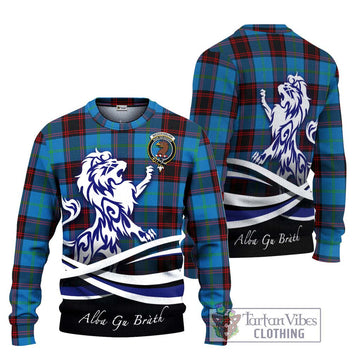 Wedderburn Tartan Ugly Sweater with Alba Gu Brath Regal Lion Emblem