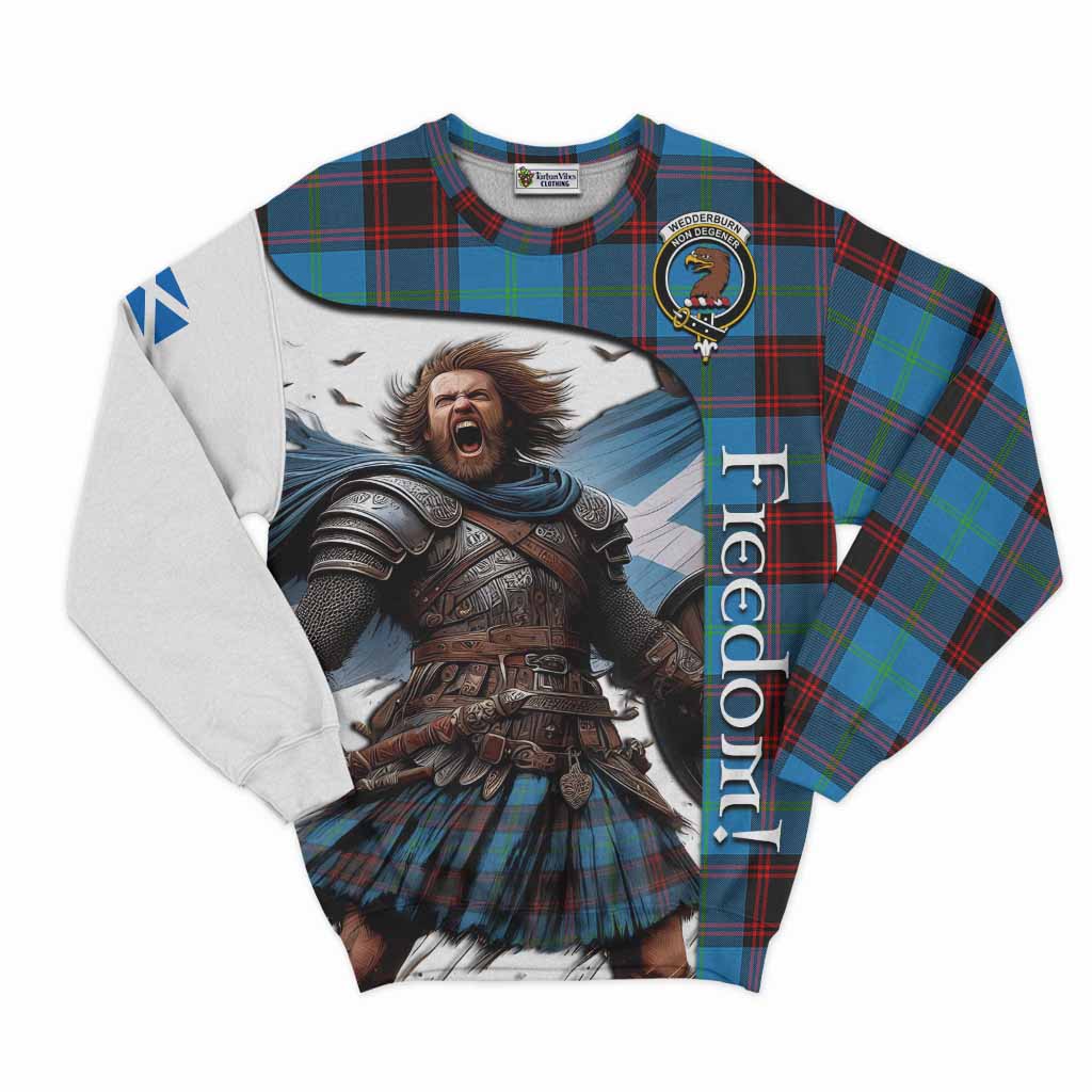 Tartan Vibes Clothing Wedderburn Crest Tartan Sweatshirt Inspired by the Freedom of Scottish Warrior