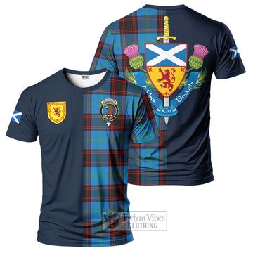 Wedderburn Tartan T-Shirt Alba with Scottish Lion Royal Arm Half Style