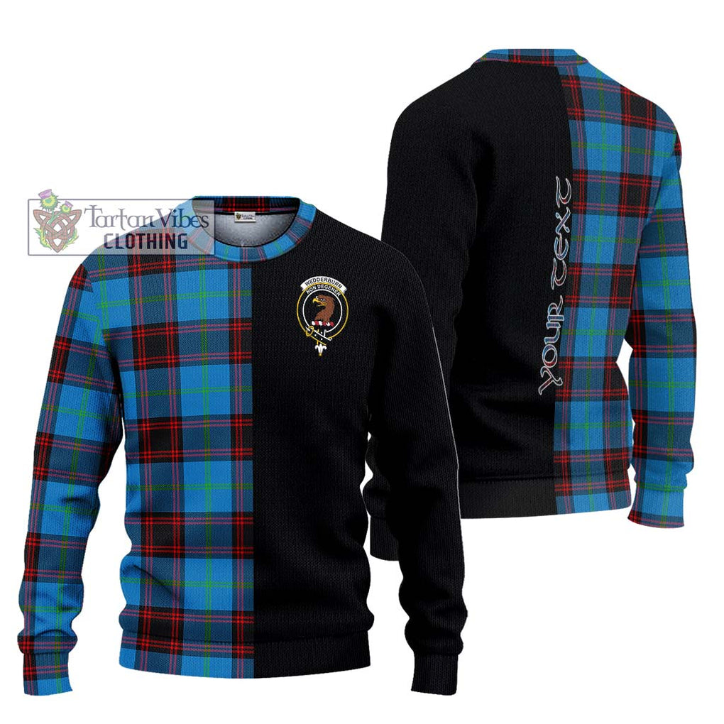 Wedderburn Tartan Knitted Sweater with Family Crest and Half Of Me Style Unisex - Tartanvibesclothing Shop