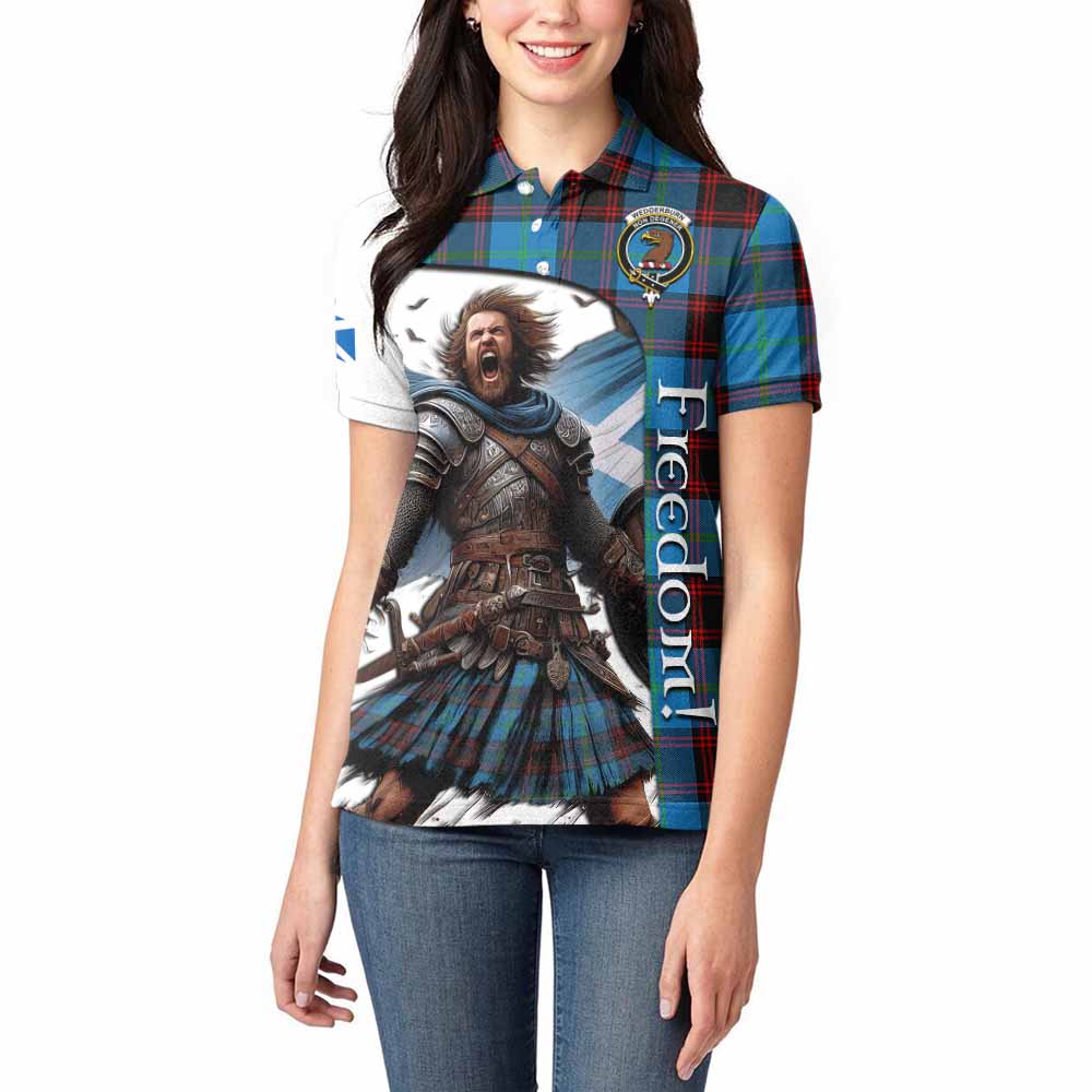 Tartan Vibes Clothing Wedderburn Crest Tartan Women's Polo Shirt Inspired by the Freedom of Scottish Warrior