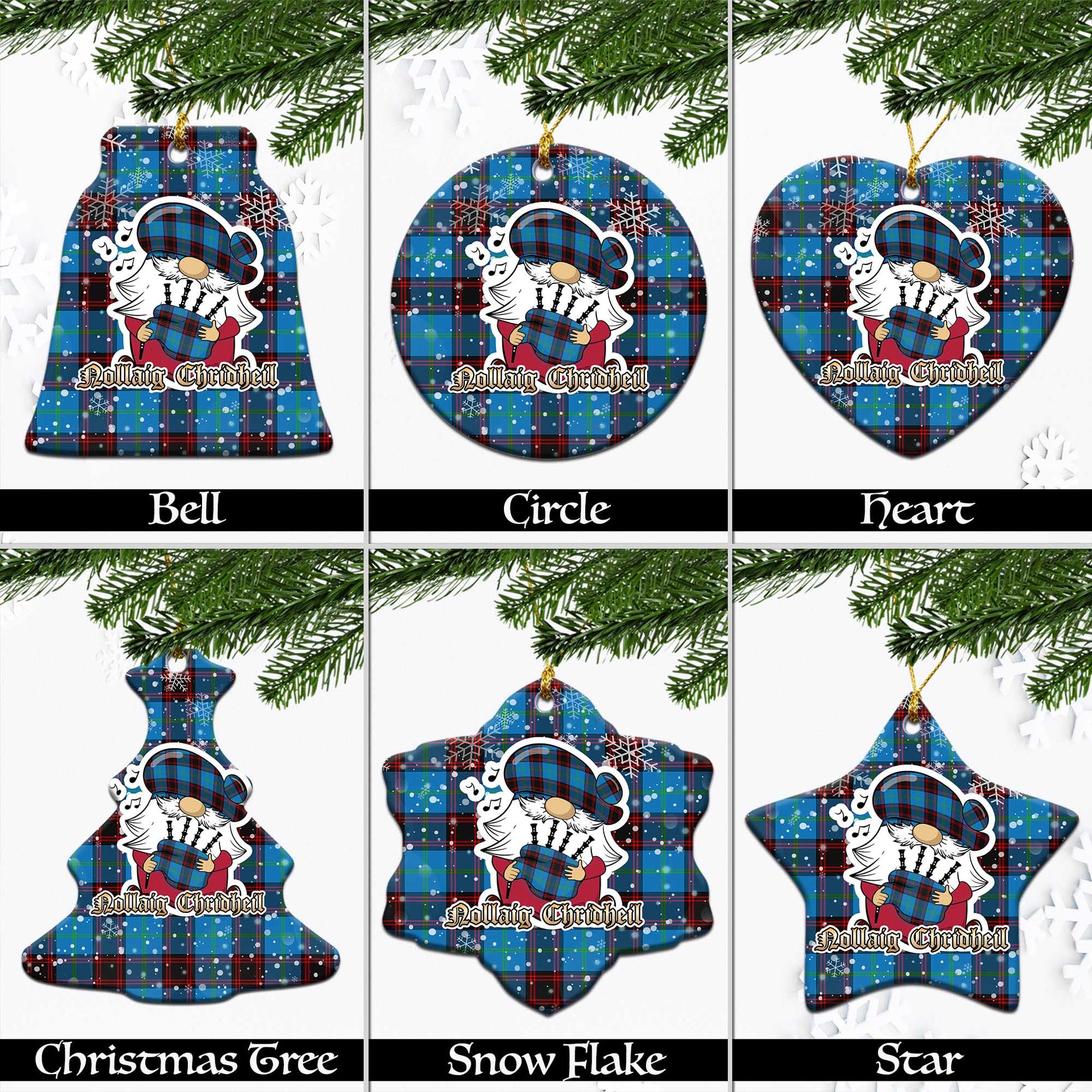 wedderburn-tartan-christmas-ornaments-with-scottish-gnome-playing-bagpipes