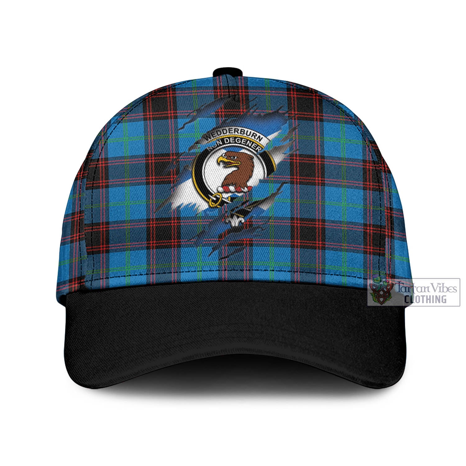 Tartan Vibes Clothing Wedderburn Tartan Classic Cap with Family Crest In Me Style