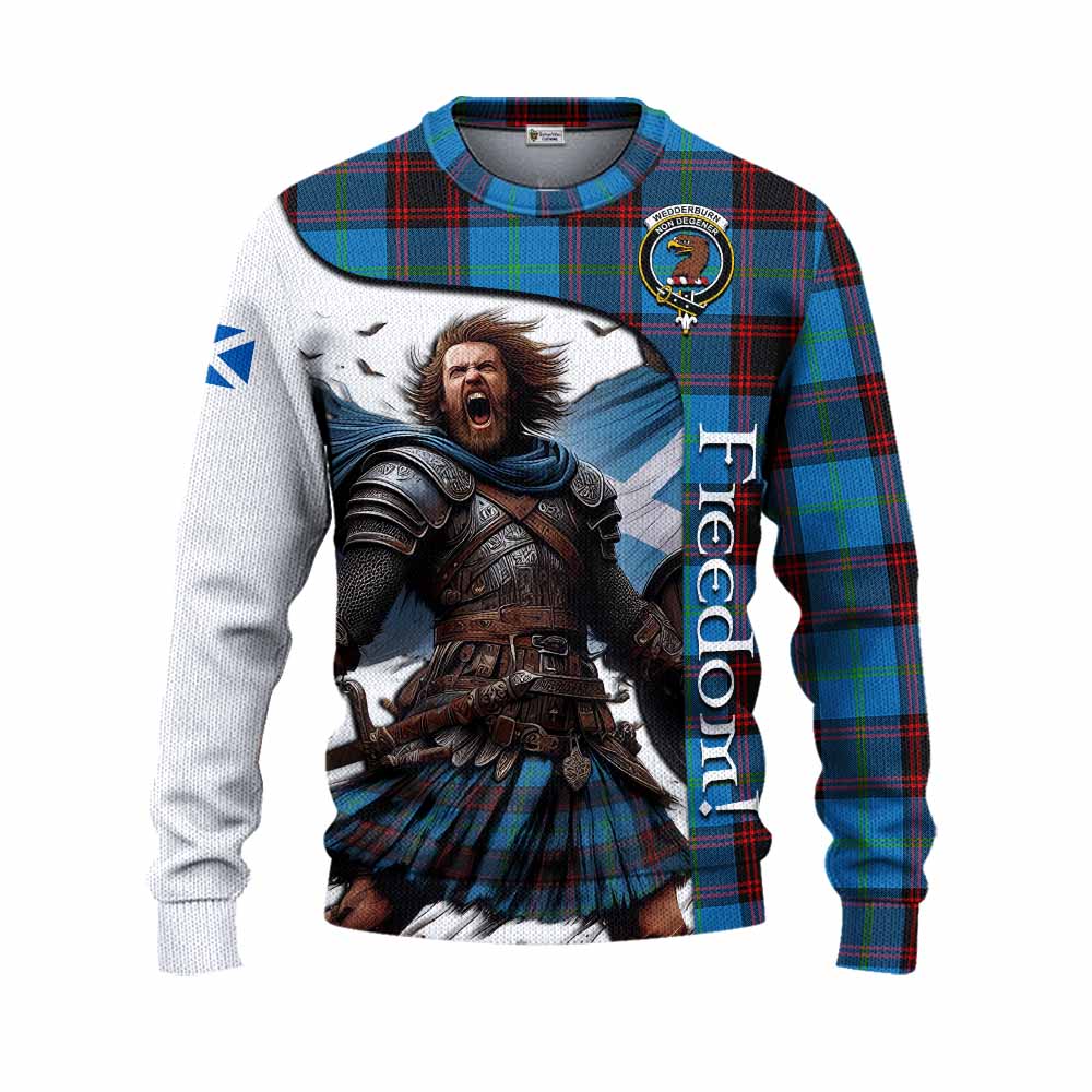 Tartan Vibes Clothing Wedderburn Crest Tartan Knitted Sweater Inspired by the Freedom of Scottish Warrior