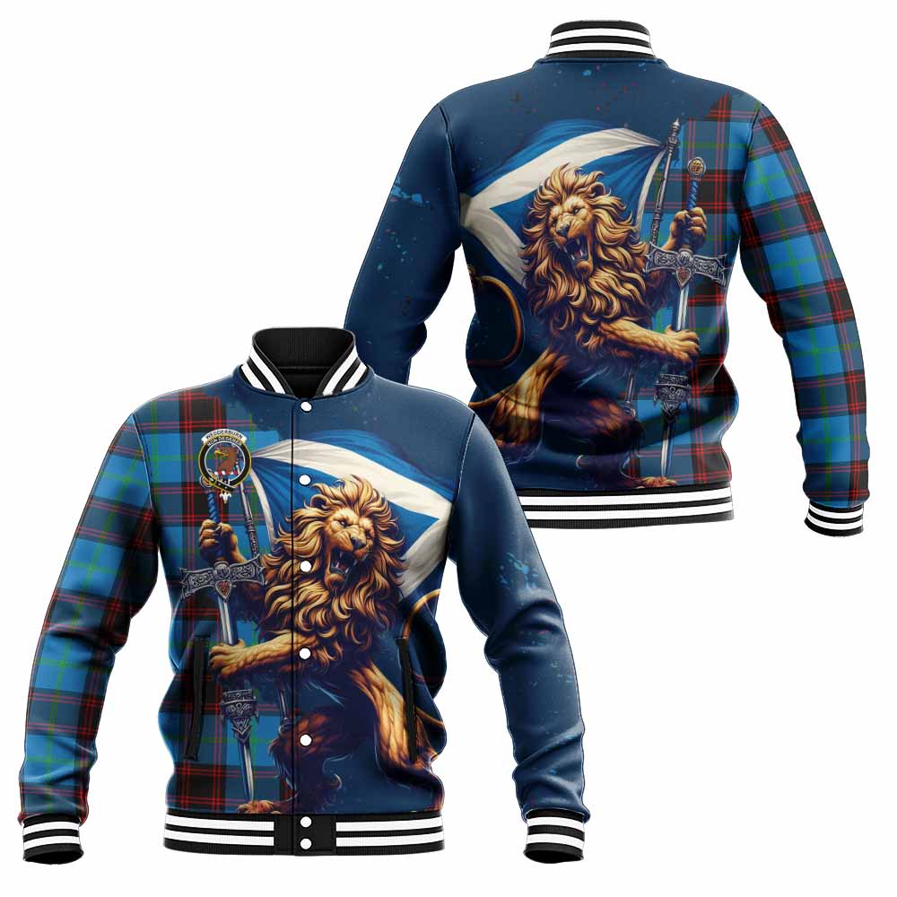 Tartan Vibes Clothing Wedderburn Tartan Family Crest Baseball Jacket with Scottish Majestic Lion