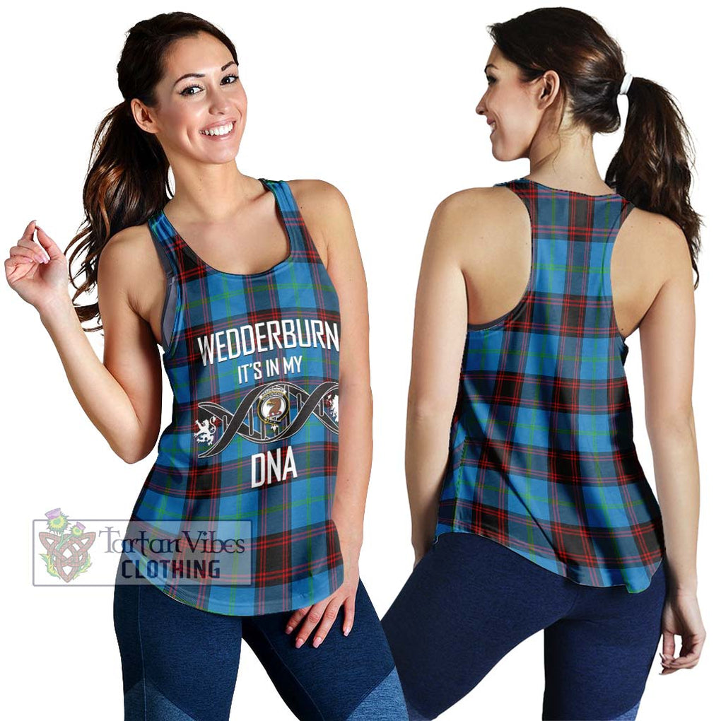 Wedderburn Tartan Women's Racerback Tanks with Family Crest DNA In Me Style 4XL - Tartanvibesclothing Shop